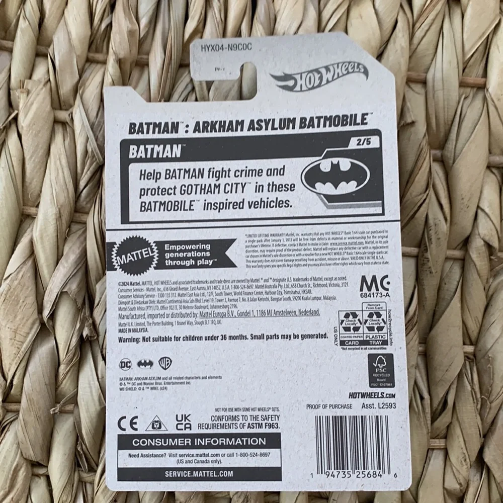 Batman Arkham Asylum Batmobile Hot Wheels Car Hotwheels Bat Mobile DC 2025 🆕